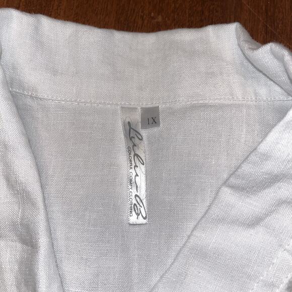 Lulu B Womens Long Sleeve Linen Travel Jacket White Size 1 X LIN7403 - Picture 2 of 6
